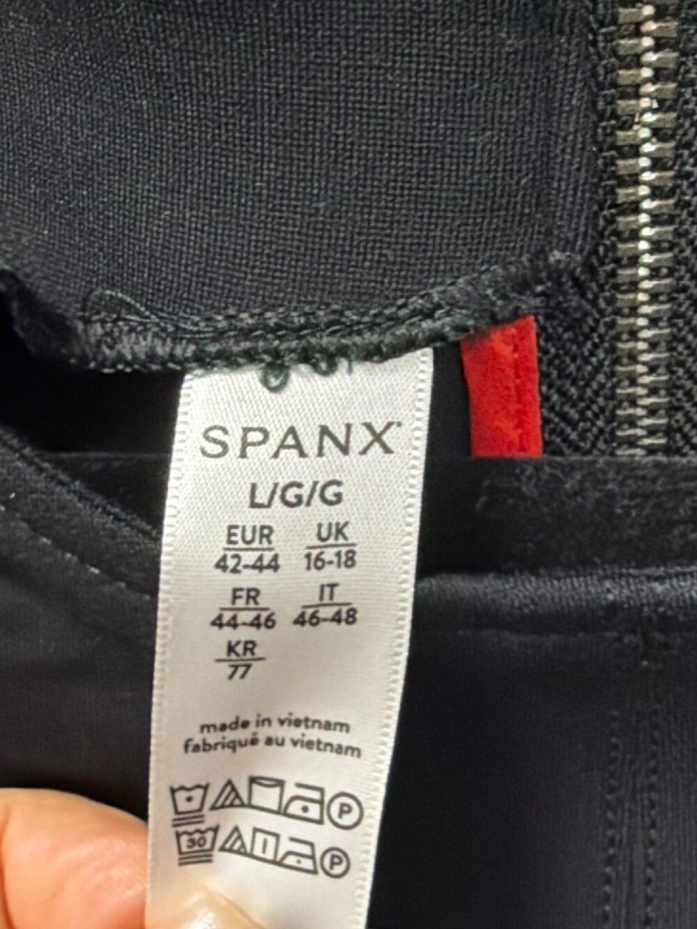Spanx Perfect Fit Flare Black Ponte Stretch Dress Pockets Large New - Picture 5 of 8